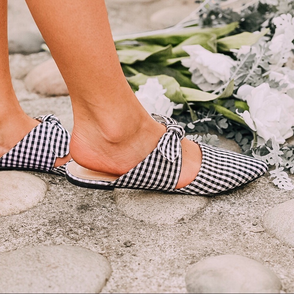 SALE✨ FIONA Gingham Black and White Mules - Picture 4 of 7